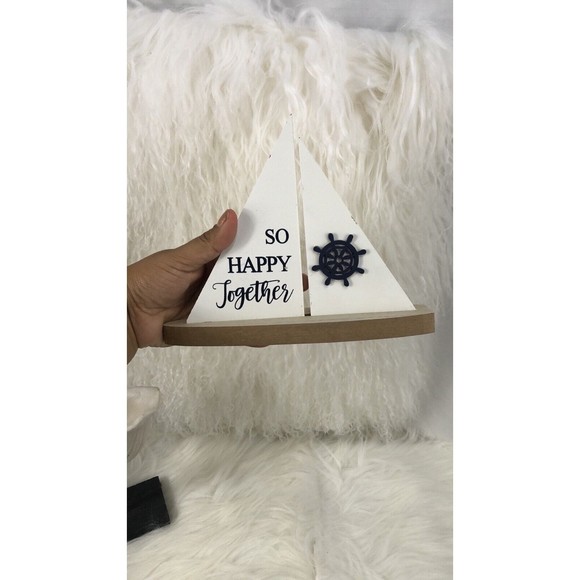 NEW - 5 set Decor Home Wood Sea, Beach, Fish, Decor Tabletop Home Office - Picture 10 of 13